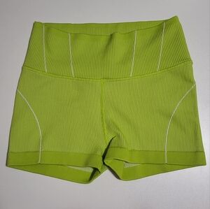 Aerie Offline Seamless Corset 2" Bike Short, Lime Green, Ribbed, Medium